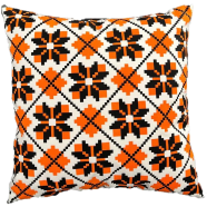 Exclusive Cushion Cover, Orange And Black 18x18 Inch - 79293