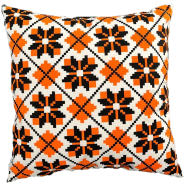 Exclusive Cushion Cover, Orange And Black 16x16 Inch - 79292