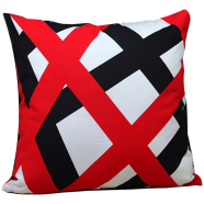 Exclusive Cushion Cover, Red And Black 16x16 Inch - 78251