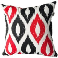 Exclusive Cushion Cover, Red And Black 16x16 Inch - 79282