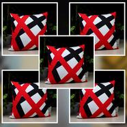 Exclusive Cushion Cover, Red And Black 18x18 Inch Set of 5 - 78392