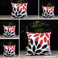 Exclusive Cushion Cover, Red, Black And Ash, 16x16 Inch Set of 5 - 79038