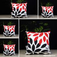 Exclusive Cushion Cover, Red, Black And Ash 14x14 Inch Set of 5 - 79037