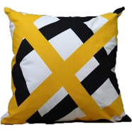 Exclusive Cushion Cover, Yellow And Black 20x20 Inch Set of 5 - 78033