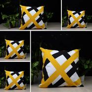 Exclusive Cushion Cover, Yellow And Black 18x18 Inch Set of 5 - 78032