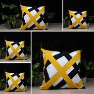 Exclusive Cushion Cover, Yellow And Black 14x14 Inch Set of 5 - 78030