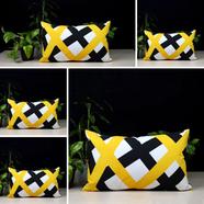 Exclusive Cushion Cover, Yellow And Black 20x12 Inch Set of 5 - 78038