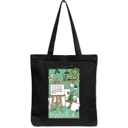 Exclusive Design Printed Canvas Tote Bag With Zipper For Ladies