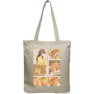 Exclusive Design Printed Canvas Tote Bag With Zipper For Ladies