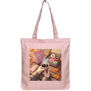 Exclusive Design Printed Canvas Tote Bag With Zipper For Ladies