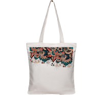 Exclusive Design Printed Canvas Tote Bag With Zipper For Ladies