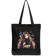 Exclusive Design Printed Canvas Tote Bag With Zipper For Ladies 