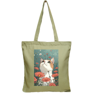 Exclusive Design Printed Canvas Tote Bag With Zipper For Ladies