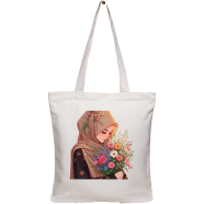 Exclusive Design Printed Canvas Tote Bag With Zipper For Ladies