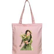 Exclusive Design Printed Canvas Tote Bag With Zipper For Ladies 