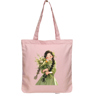 Exclusive Design Printed Canvas Tote Bag With Zipper For Ladies 