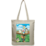 Exclusive Design Printed Canvas Tote Bag With Zipper For Ladies