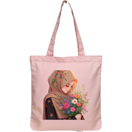 Exclusive Design Printed Canvas Tote Bag With Zipper For Ladies image