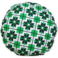 Exclusive Round Cushion Cover, Green And Black 14x14 Inch - 79146