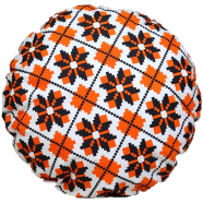 Exclusive Round Cushion Cover, Orenge And Black 16x16 Inch - 79143