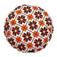 Exclusive Round Cushion Cover, Orenge And Black 16x16 Inch - 79143