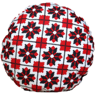 Exclusive Round Cushion Cover, Red And Black 16x16 Inch - 79151