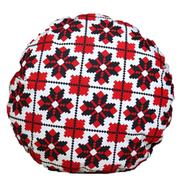 Exclusive Round Cushion Cover, Red And Black 16x16 Inch - 79151