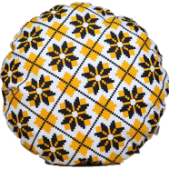 Exclusive Round Cushion Cover, Yellow And Black 14x14 Inch - 79134