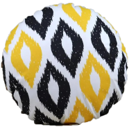 Exclusive Round Cushion Cover, Yellow And Black 18x18 Inch Set of 5 - 79230