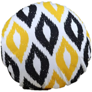 Exclusive Round Cushion Cover, Yellow And Black 20x20 Inch - 79227