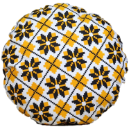 Exclusive Round Cushion Cover, Yellow And Black 20x20 Inch - 79137