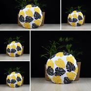 Exclusive Round Cushion Cover, Yellow And Black 20x20 Inch Set of 5 - 79239