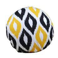 Exclusive Round Cushion Cover, Yellow And Black 16x16 Inch - 79225