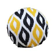Exclusive Round Cushion Cover, Yellow And Black 14x14 Inch - 79224