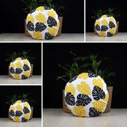 Exclusive Round Cushion Cover, Yellow And Black 16x16 Inch Set of 5 - 79237