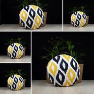 Exclusive Round Cushion Cover, Yellow And Black 20x20 Inch Set of 5 - 79231