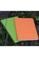 Explorer Notebook (Jute Handmade Green and Orange Board Cover) 2-Pack
