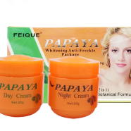 FEIQUE Papaya Whitening Anti-Freckle Day Night Cream Set-20g