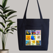 Fabric Tote Bag With Zipper and Pocket