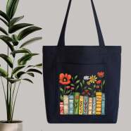 Fabric Tote Bag With Zipper and Pocket
