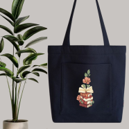 Fabric Tote Bag With Zipper and Pocket