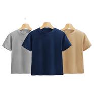 Fabrilife Kids Premium Blank T-Shirt Combo - Silver, Navy, Tan