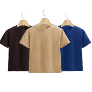 Fabrilife Kids Premium Blank T-Shirt Combo - Chocolate, Tan, Deep Blue icon