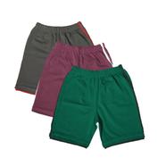 Fabrilife Kids Striped Half Pant Combo - Charcoal, Purple, Green