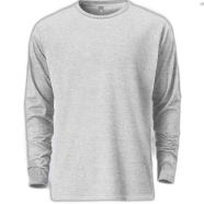 Fabrilife Mens Premium Blank Full Sleeve T-Shirt - Gray Melange