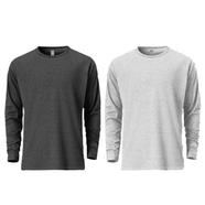 Fabrilife Mens Premium Blank Full Sleeve T Shirt Combo - Anthra Melange, Gray Melange