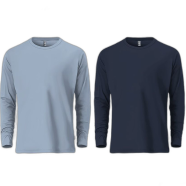Fabrilife Mens Premium Blank Full Sleeve T Shirt Combo - Sky Blue and Navy