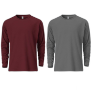 Fabrilife Mens Premium Blank Full Sleeve T Shirt Combo - Redwine, Charcoal