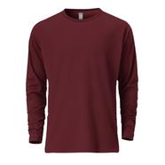 Fabrilife Mens Premium Blank Full Sleeve T-Shirt - Redwine