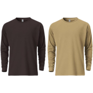 Fabrilife Mens Premium Blank Full Sleeve T Shirt Combo - Chocolate, Tan